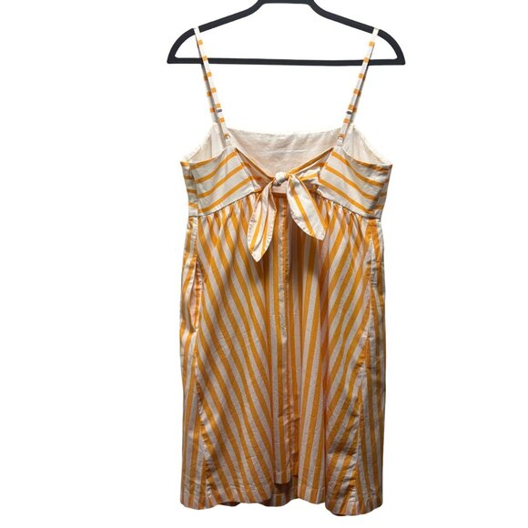 J.Crew Strappy tie-Back Mini Dress Adjustable Straps Size 12 Orange White - Picture 4 of 8